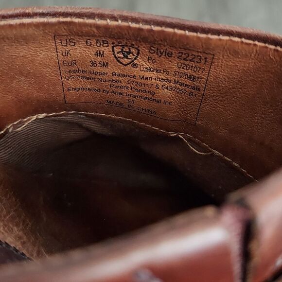 ARIAT Womens Sz 6.5 B Brown Leather Heeled Horseshoe Buckle Slip-On Clogs - Picture 9 of 9